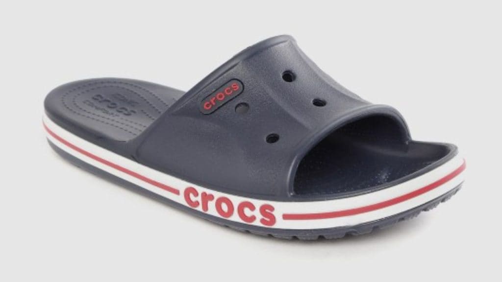 Crocs Unisex Navy Blue Solid Cut-Work Sliders