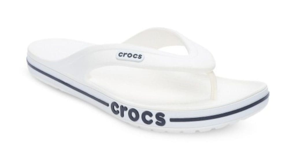 Crocs Unisex White Solid Bayaband Thong Flip-Flops