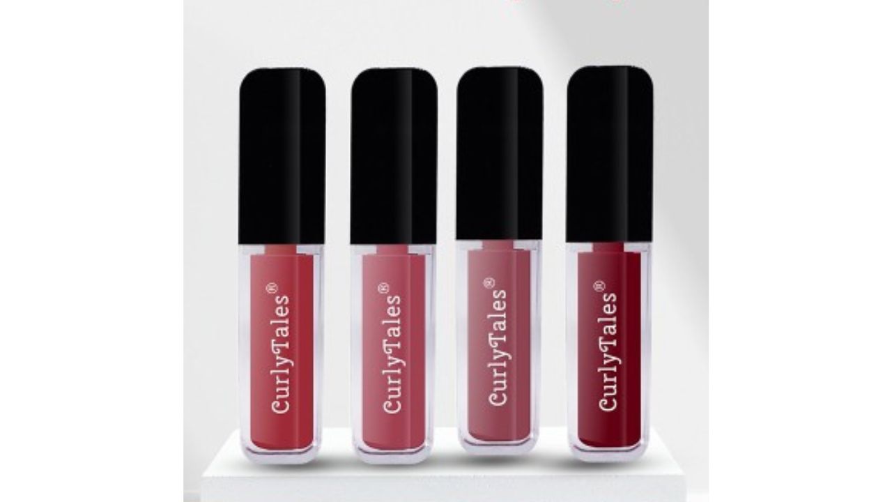 CurlyTales Set of 4 Lightweight & Waterproof True Matte Liquid Lipsticks 4 ml Each