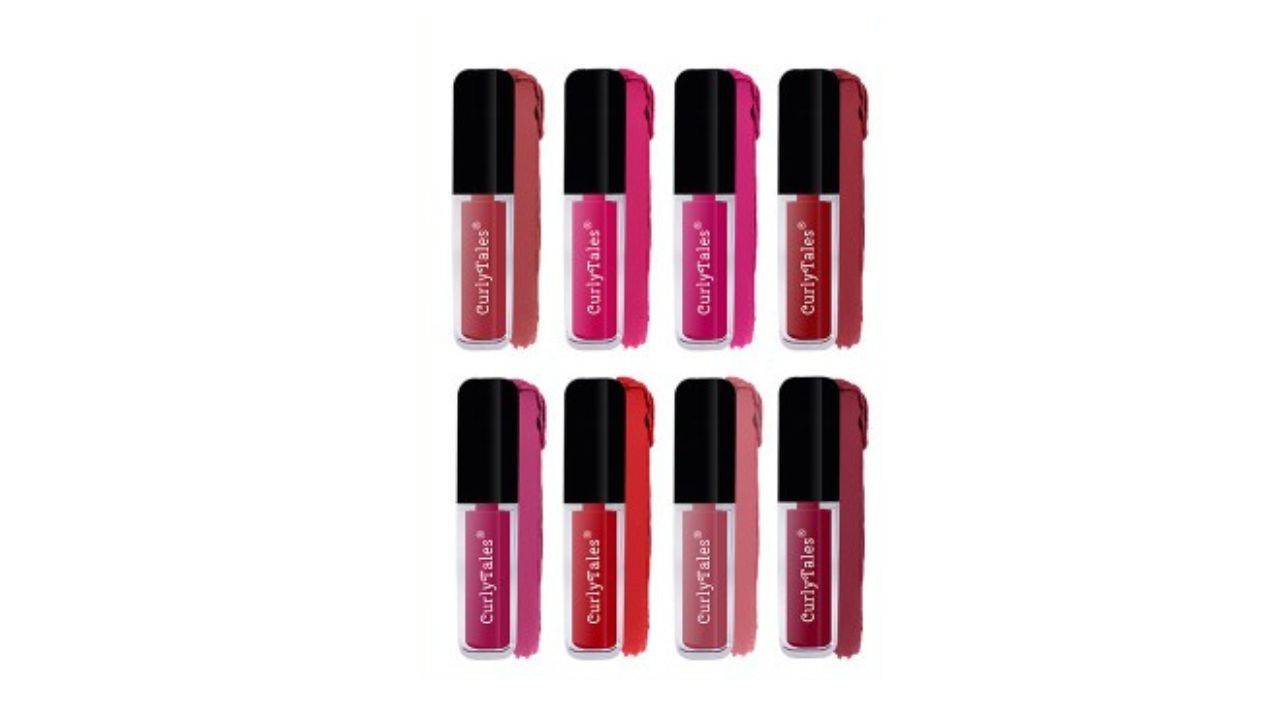 CurlyTales Set of 4 Weightless Matte Liquid Lipsticks 3 ml Each - Shade 14, 02, 03, 08