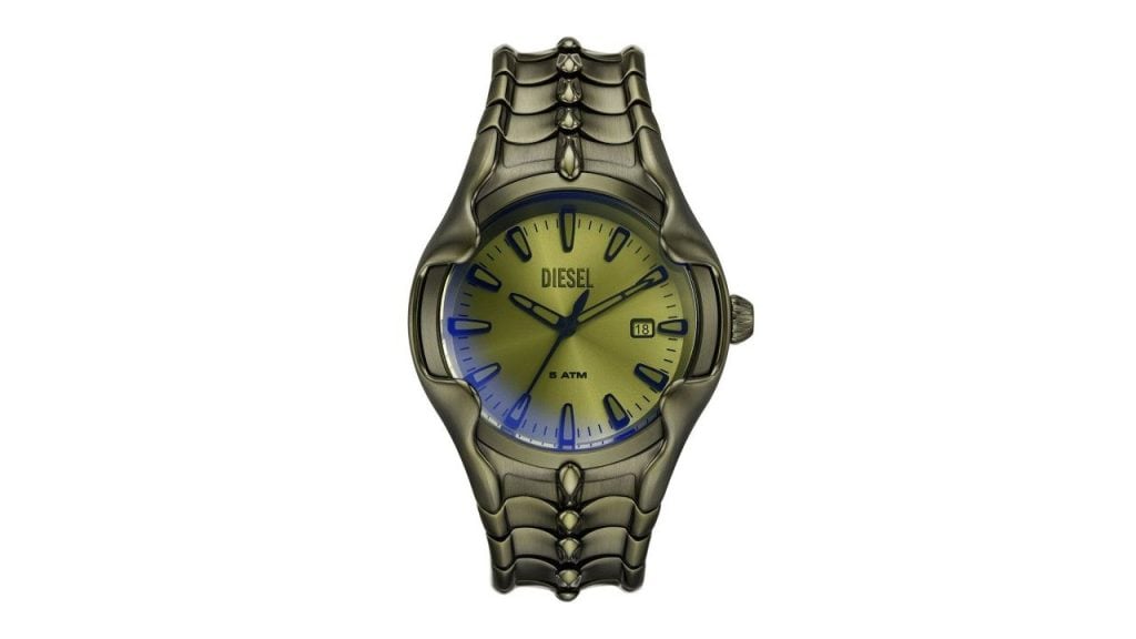 DIESEL Diesel Vert Men Embellished Dial & Stainless Steel Straps Analogue Watch