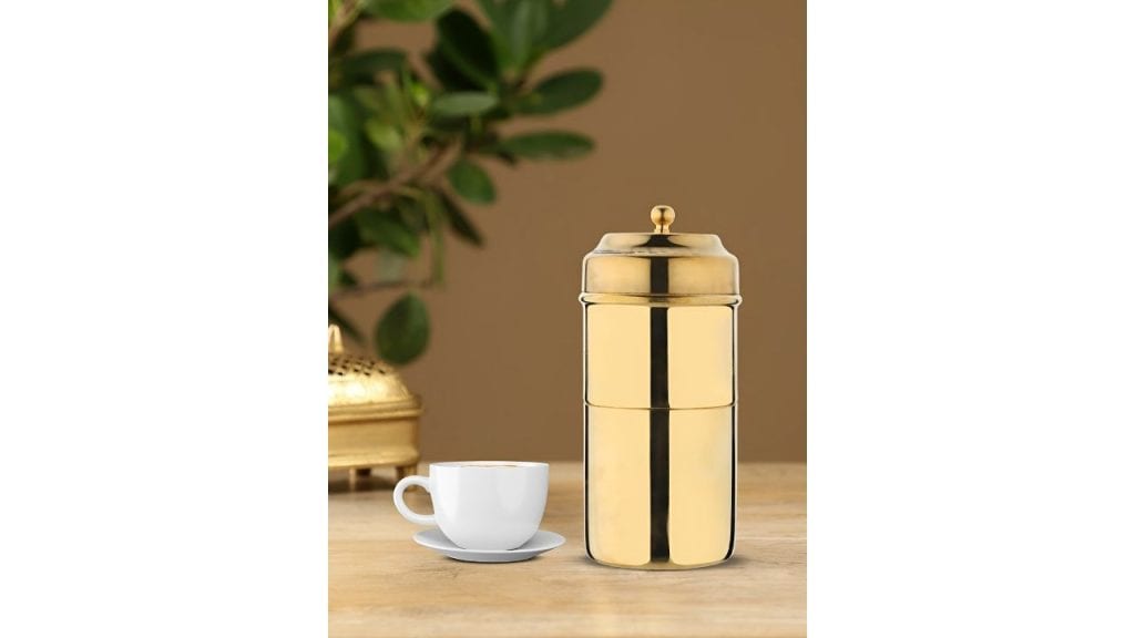 DOKCHAN Gold Toned Brass Coffee Maker