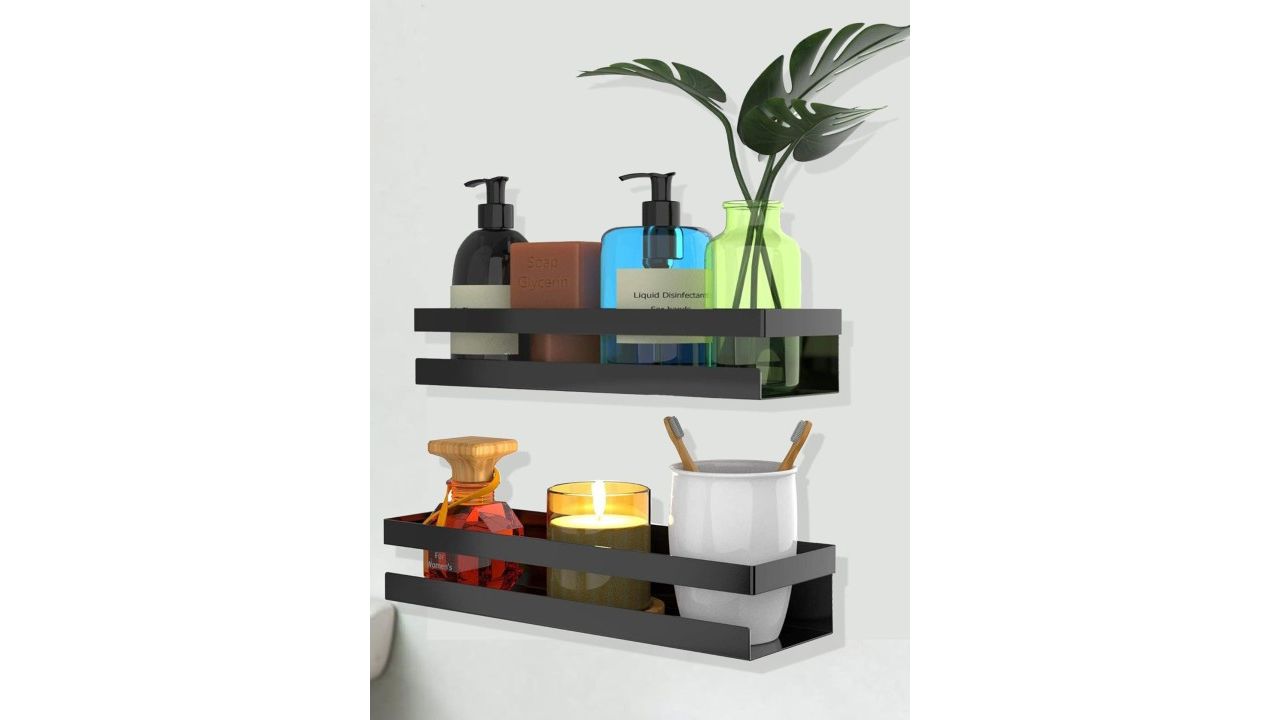 DSH Crafting Your Curiosity Black 2 Pieces Corner Wall Shelfs