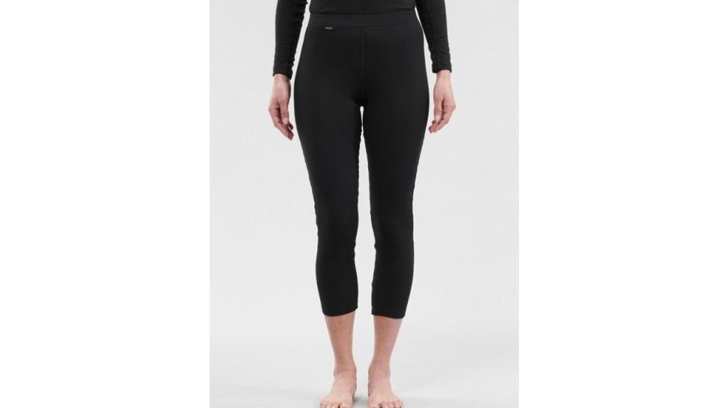 Decathlon WEDZE - Women Black Solid Base Layer Winter Thermal Bottoms