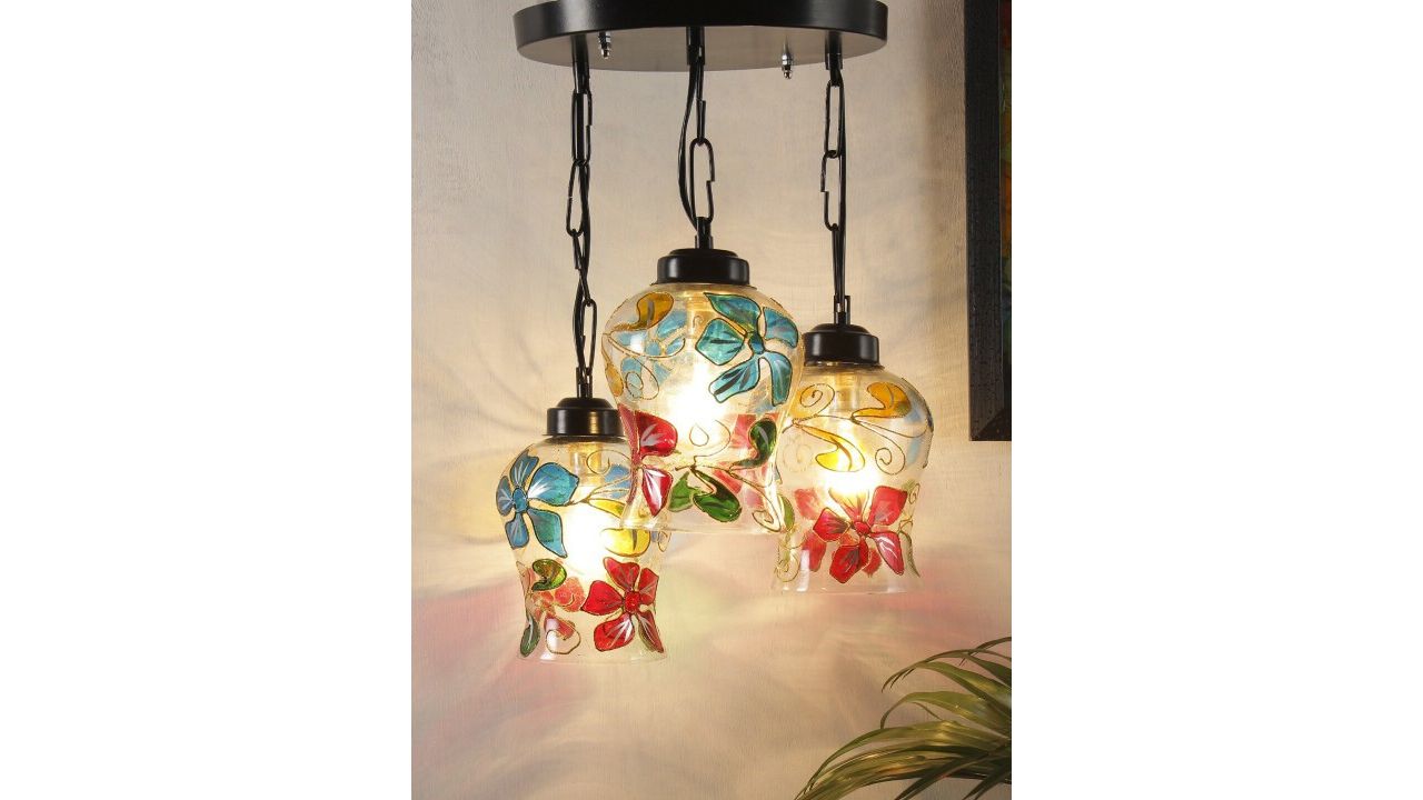 Devansh Multicoloured Mosaic Cluster Ceiling Lamp