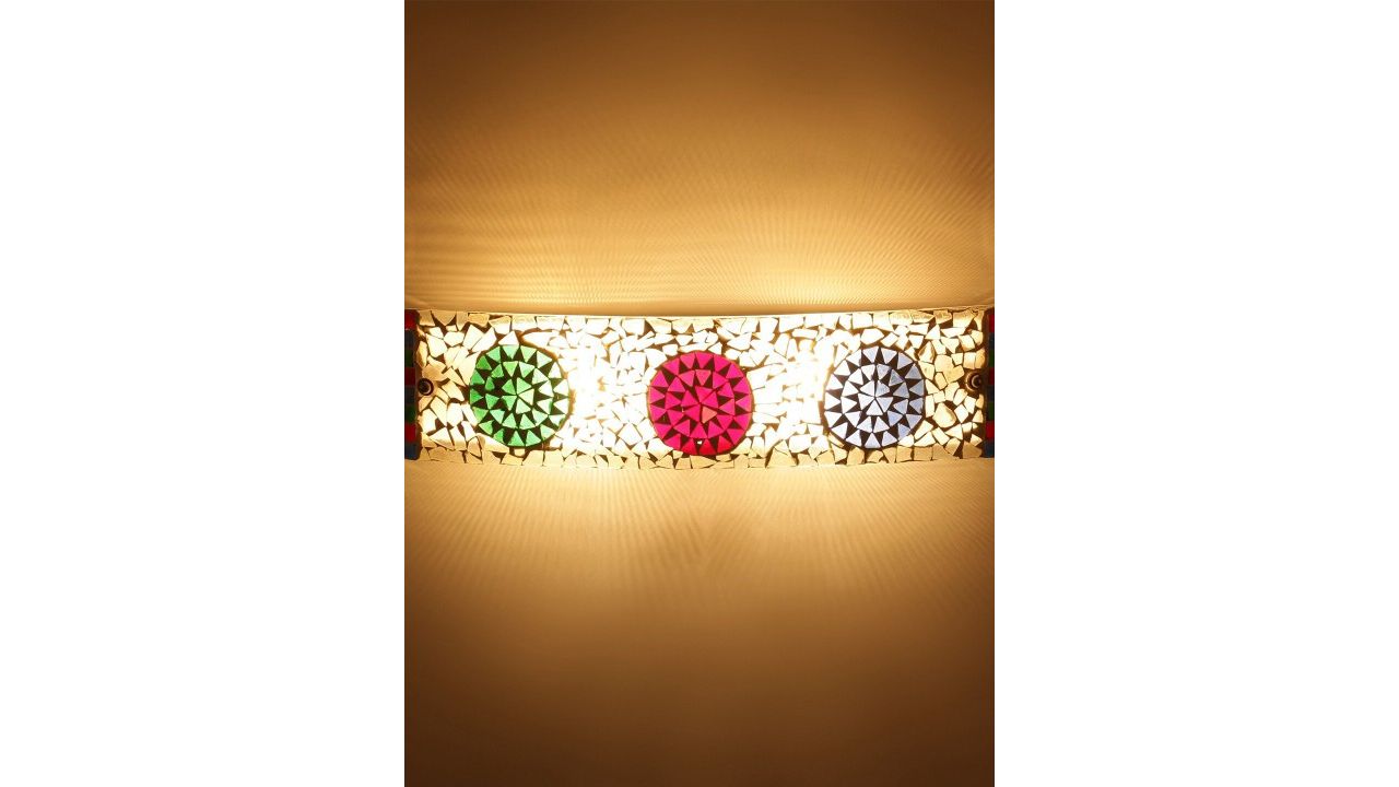 Devansh White Mosaic Glass Bathroom Light