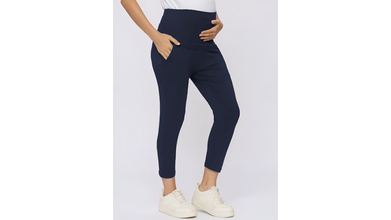 EvamomiesHigh-Rise Ankle-Length Maternity & Pregnancy Cotton Leggings