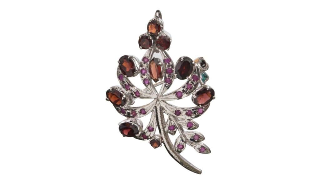 Exotic India Magic Wand Garnet Brooch-cum-Pendant