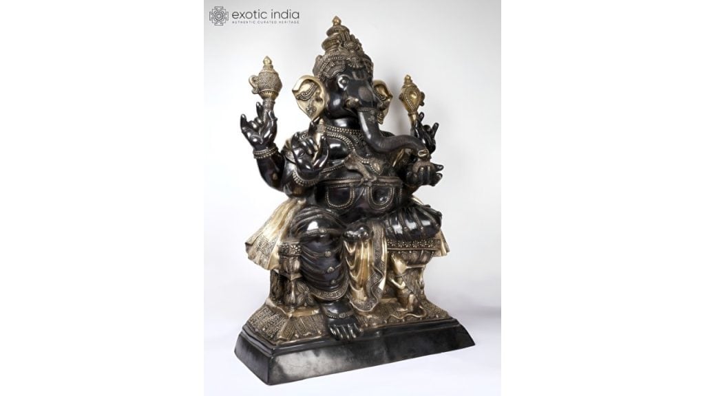 Exotic IndiaBlack Religious Idol Showpiece
