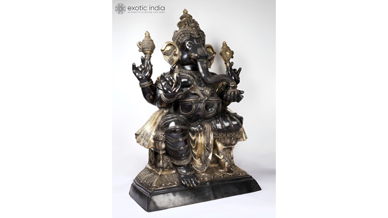 Exotic IndiaBlack Religious Idol Showpiece