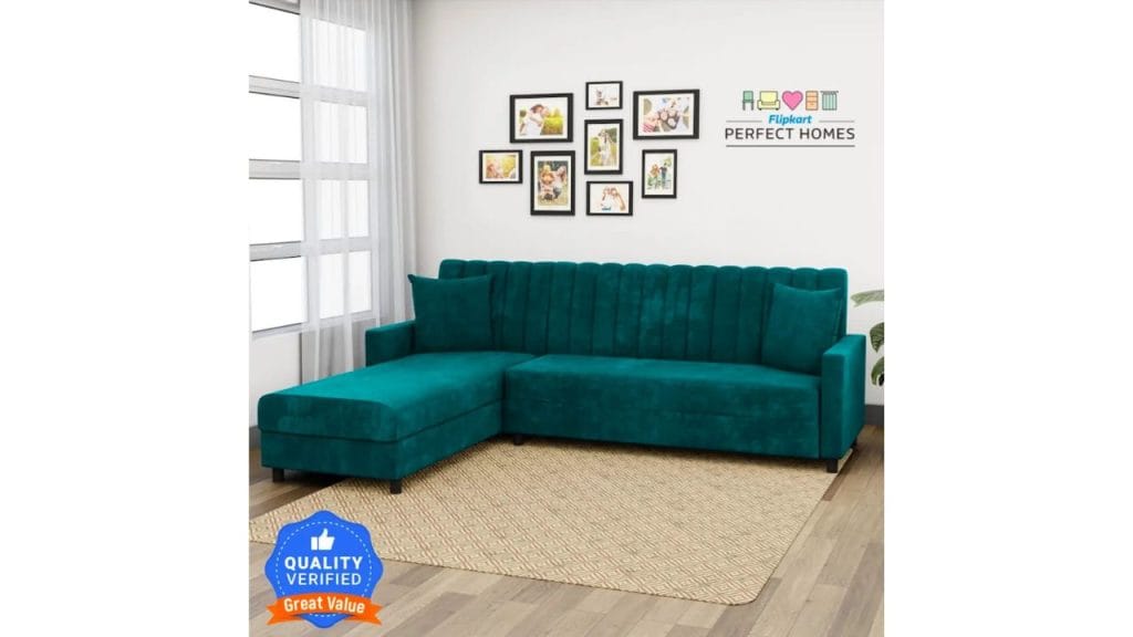 Flipkart Perfect Homes Freya LHS Fabric 6 Seater Sofa