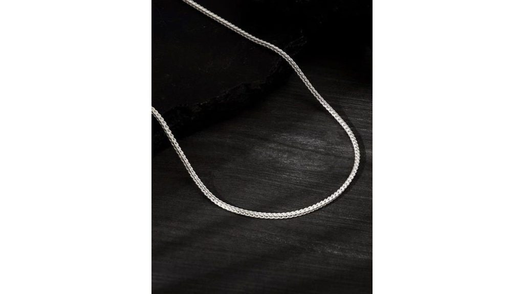 GIVA Men 925 Silver Link Aura Rhodium-Plated Chain
