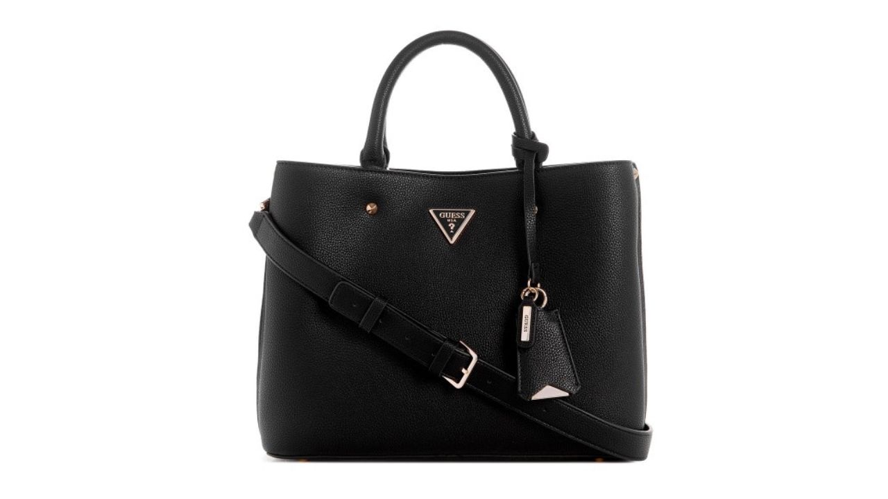 GUESS Brand Logo Embossed Structured Handheld Bag