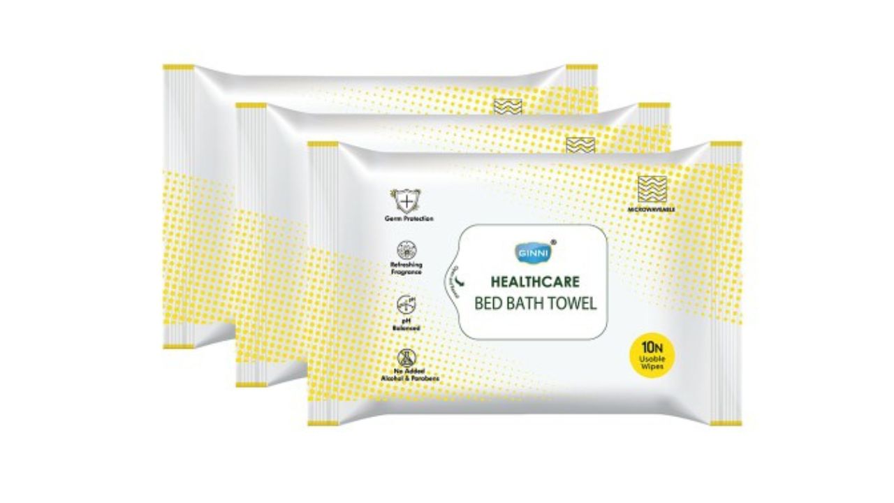 Ginni Set Of 3 Healthcare Bed Bath Towel - 10Pcs Each