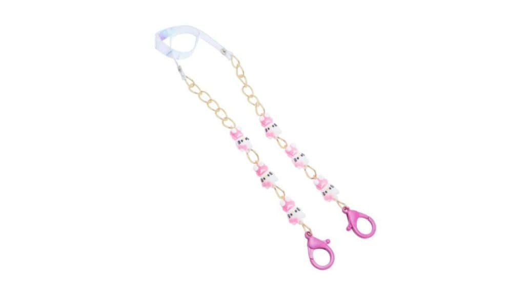Golden Peacock Hello Kitty Beads Studded Mask Chain