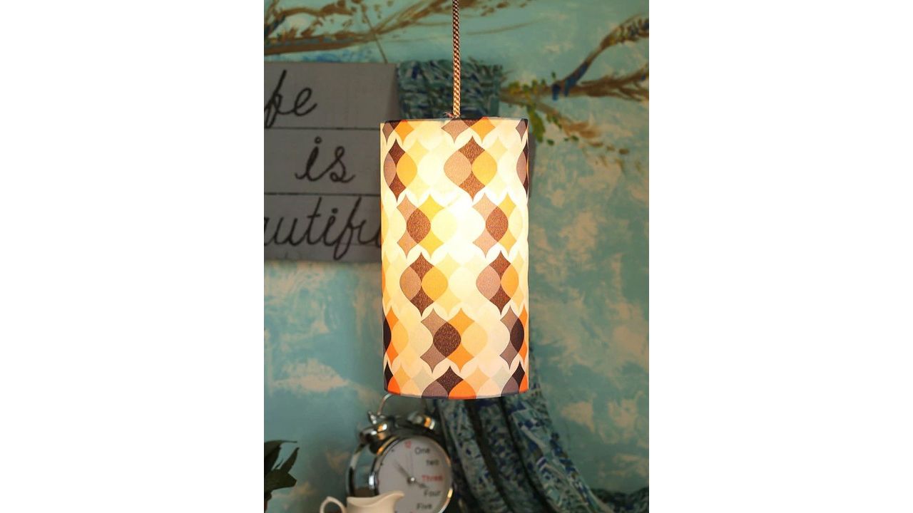 Green Girgit White Printed Hanging Light