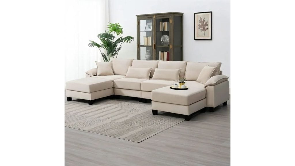Groovecraft Brevik 6 Seater Fabric Sectional Sofa