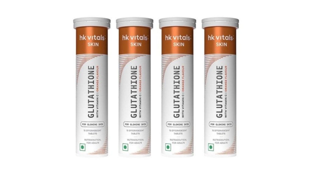 HK VITALS Set Of 4 Orange Flavour Glutathione Effervescent Tablets - 15 Tablets Each