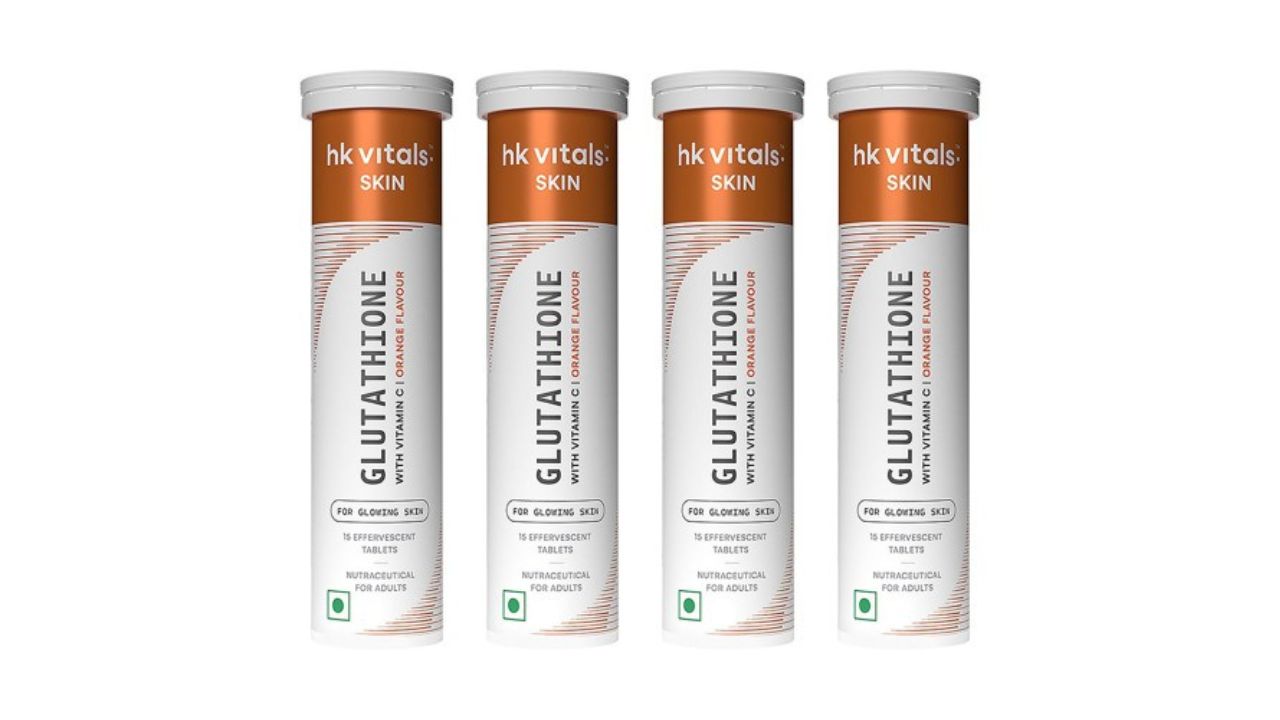 HK VITALS Set Of 4 Orange Flavour Glutathione Effervescent Tablets - 15 Tablets Each