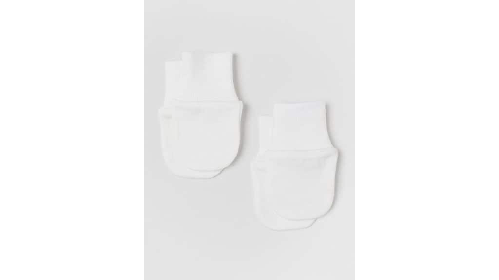 H&M Girls White 2-pack scratch mittens