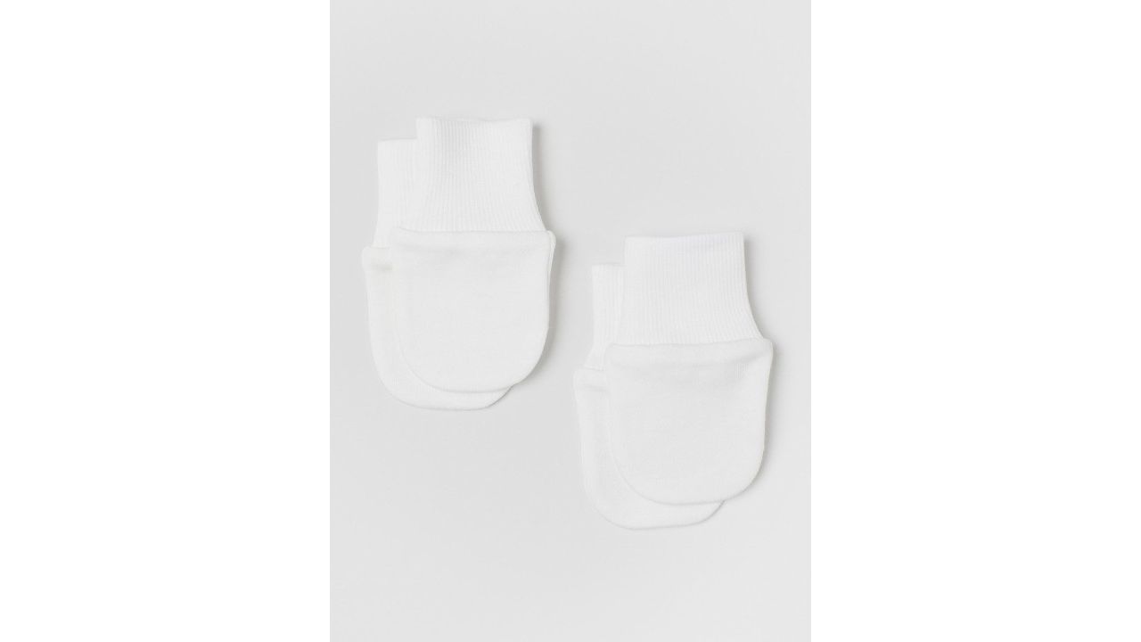 H&M Girls White 2-pack scratch mittens