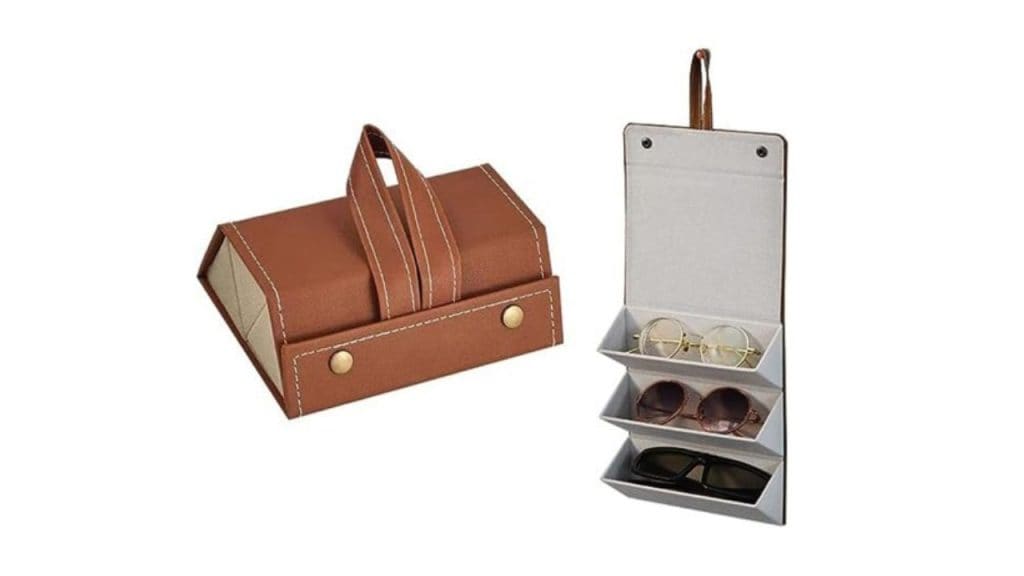 HOUSE OF QUIRK 3-Compartment Foldable Sunglasses Case