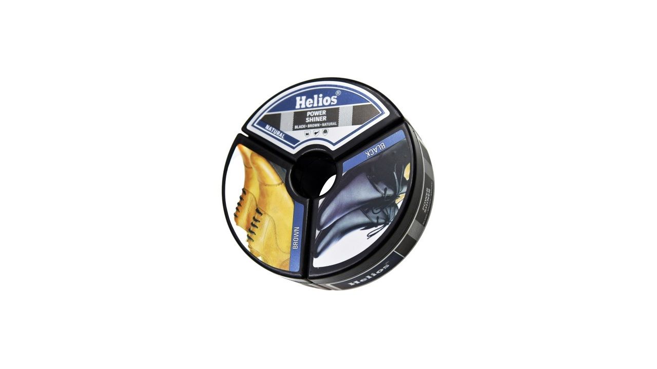 Helios Unisex Brown & Black 3 in 1 Leather Shoe Shiner