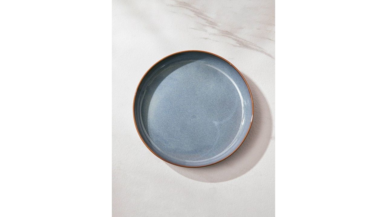 Home Centre Capiz Grigio Grey Porcelain Serving Plate