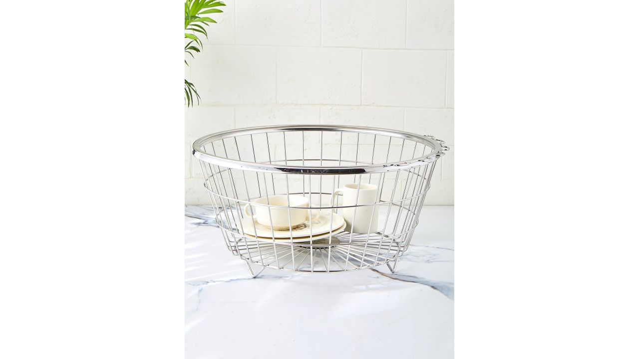 Home Centre Corsica Carter Silver Toned Stainless Steel Dish Rack