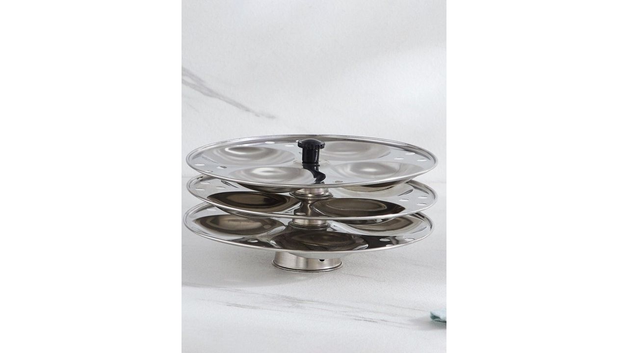Home Centre Glovia 3-Pieces Stainless Steel Idli Stand