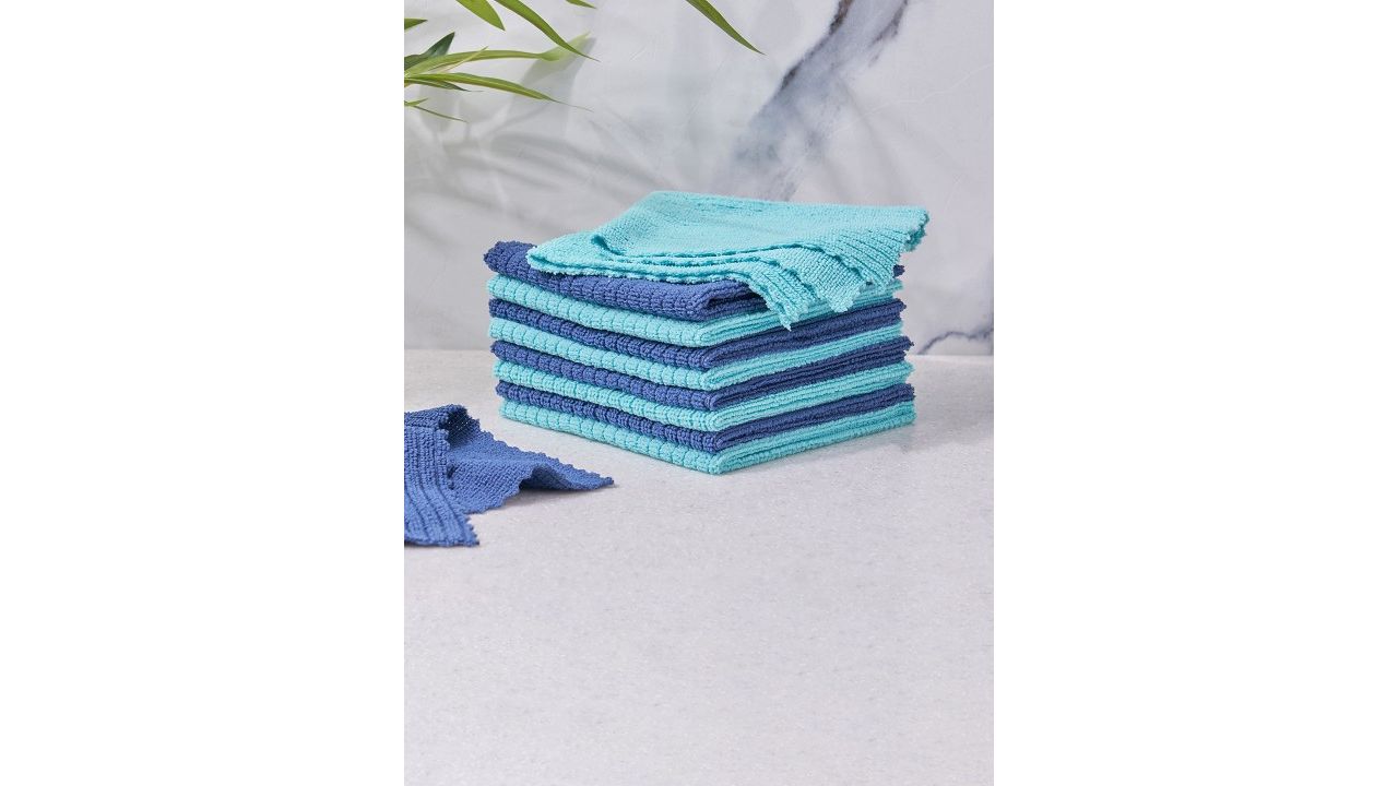 Home Centre Pacific Fervid Blue 10-Pieces Cleaning Cloth