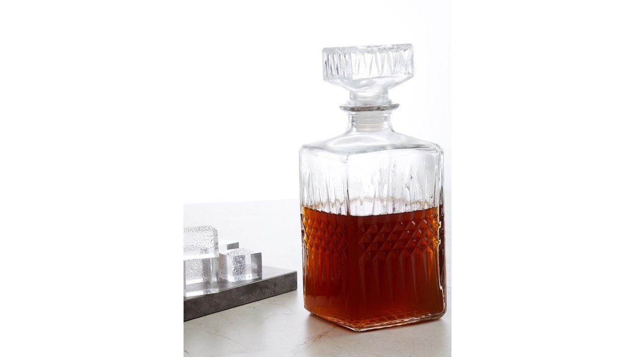 Home Centre Transparent Textured Decanter