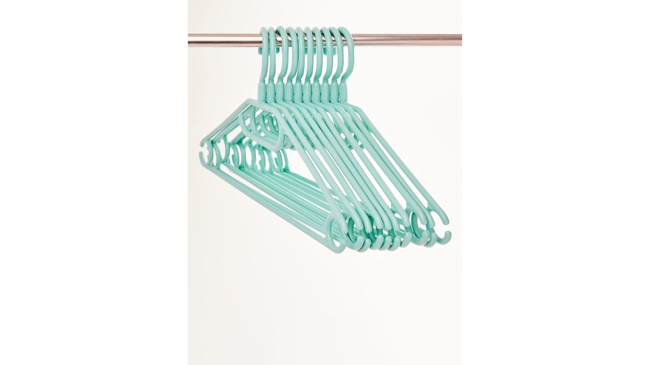 Home Centre Winston Elora Green 10 Pieces Polypropylene Clothes Hangers