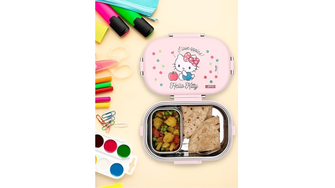 JAYPEE Pink 2025 Plastic Easy to Clean Lunch Box