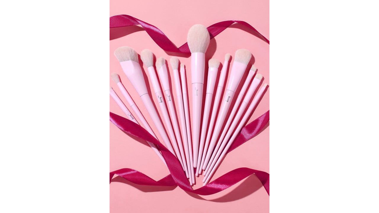 JESSUP Set Of 14 Beauty Comprehensive Collection Brush Set-Crystal Pink