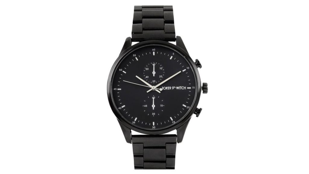 JOKER & WITCH Men Black Patterned Metallic Dial & Black Straps Analogue Watch