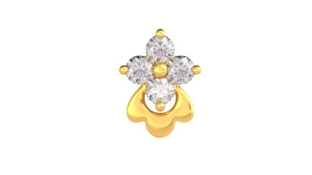 Joyalukkas Blooming Flower Stunning Gold Nose-pin - 0.37 gms