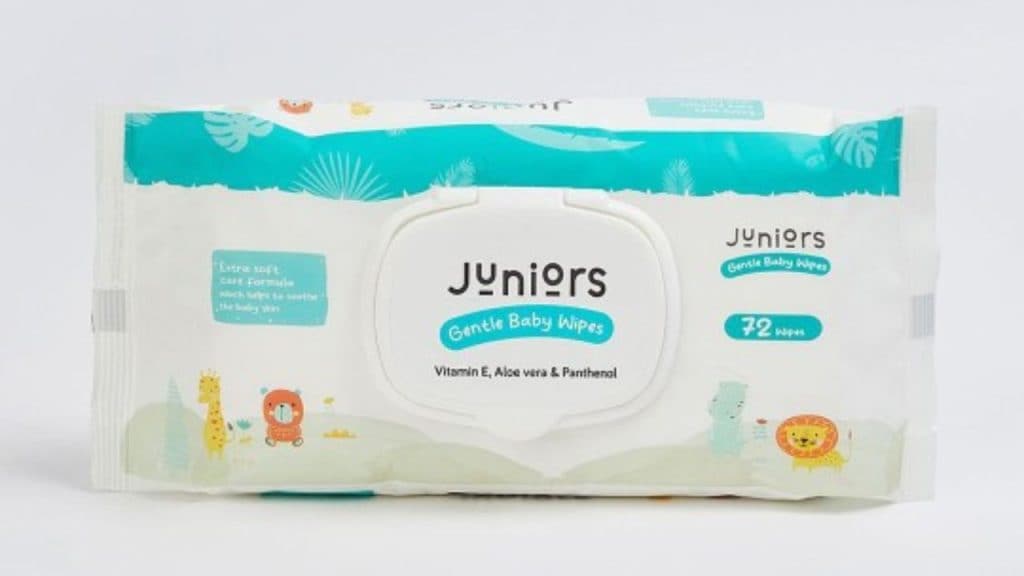 Juniors by Babyshop Gentle Baby Extra Soft Wipes With Vitamin E & Aloe Vera - 72 Pcs