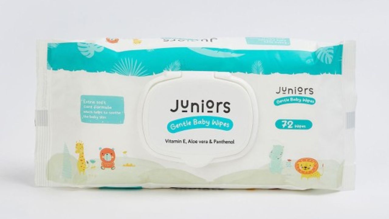 Juniors by Babyshop Gentle Baby Extra Soft Wipes With Vitamin E & Aloe Vera - 72 Pcs