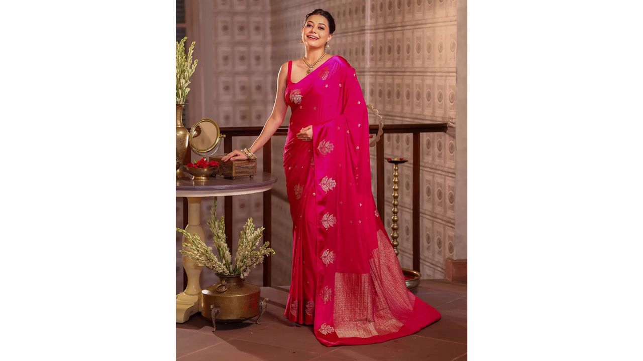 Kk Kavvya Crsk Solid/Plain Banarasi Satin Saree