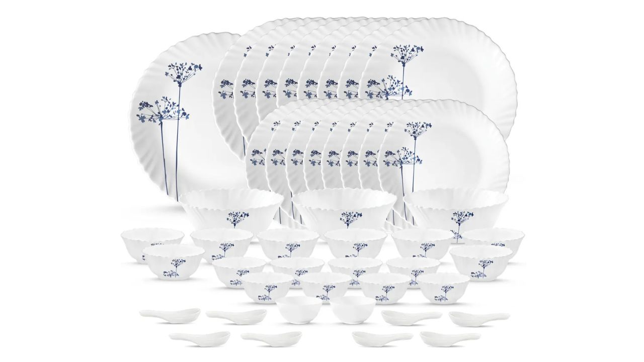LAOPALA Pack of 46 Opalware Novo Aqua Spray Dinner Set