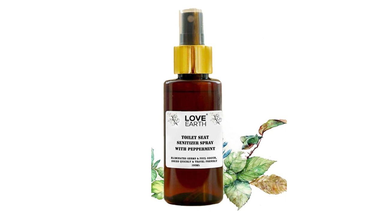LOVE EARTH Toilet Seat Sanitizer Spray with Peppermint
