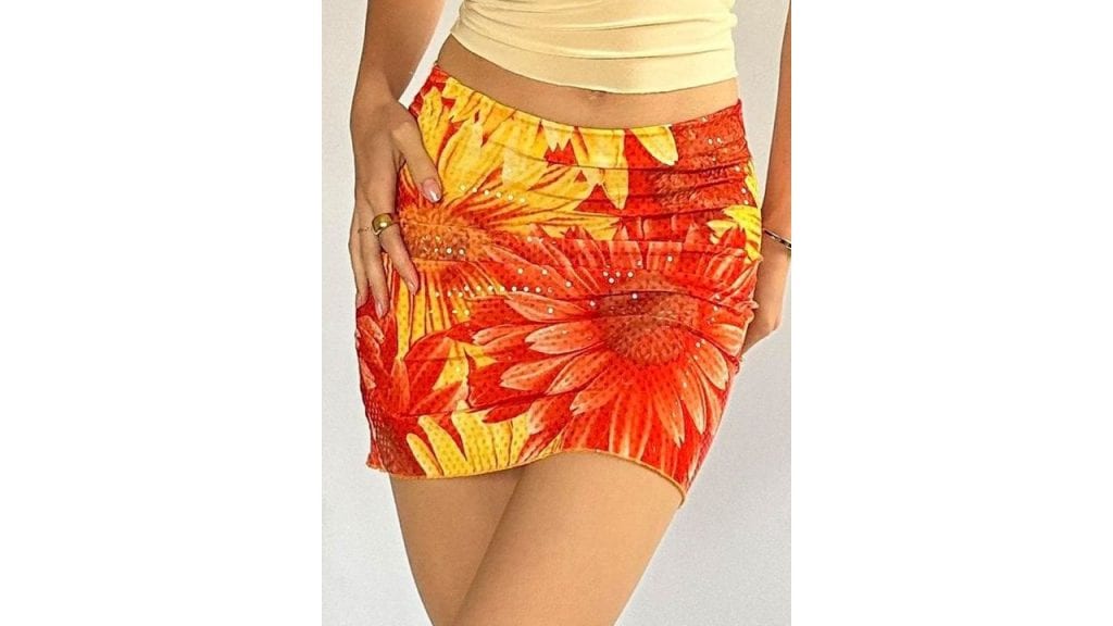 LULU & SKY Floral Printed Straight Mini Skirt