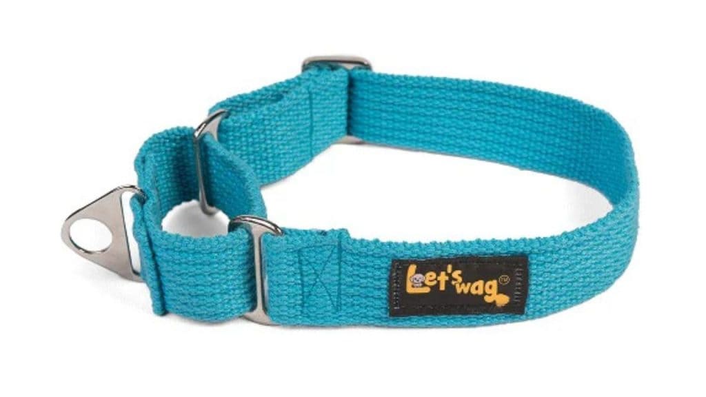 Let's Wag Martingale Fabric Collar for Dogs (Cobalt Blue)