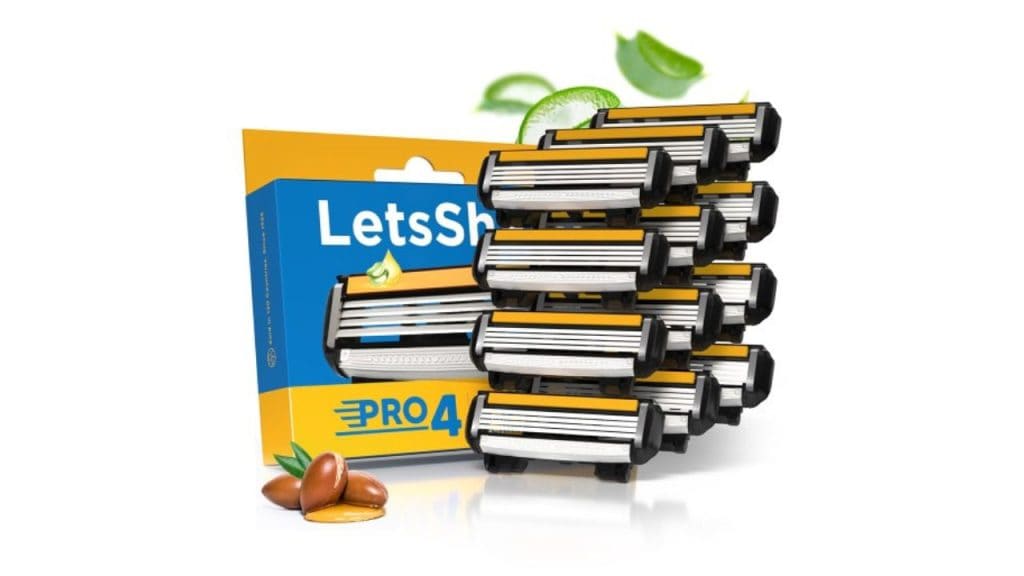 LetsShave Men Set of 12 Pro 4 Shaving Razor Blades