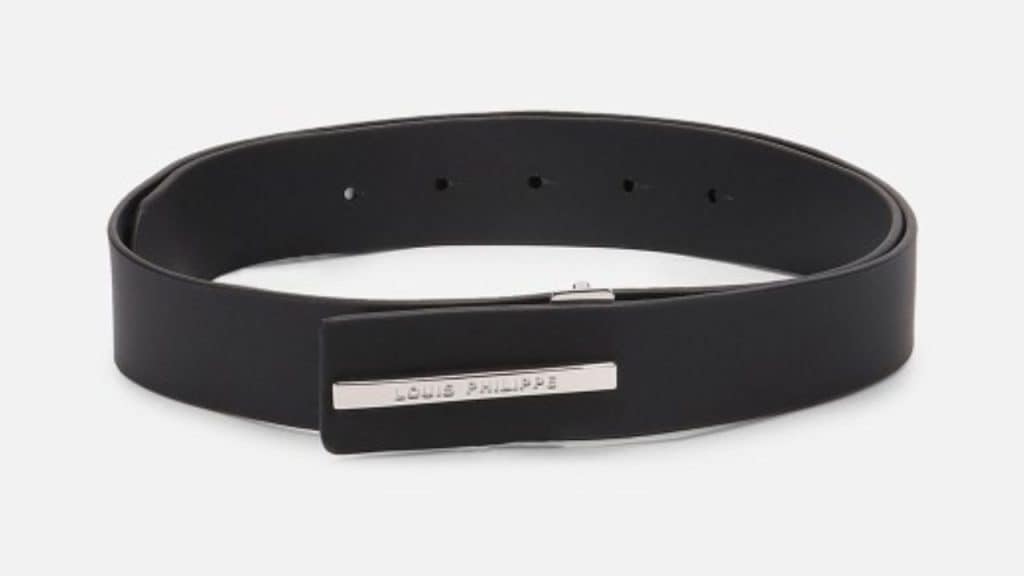 Louis Philippe Men Black Solid Leather Belt