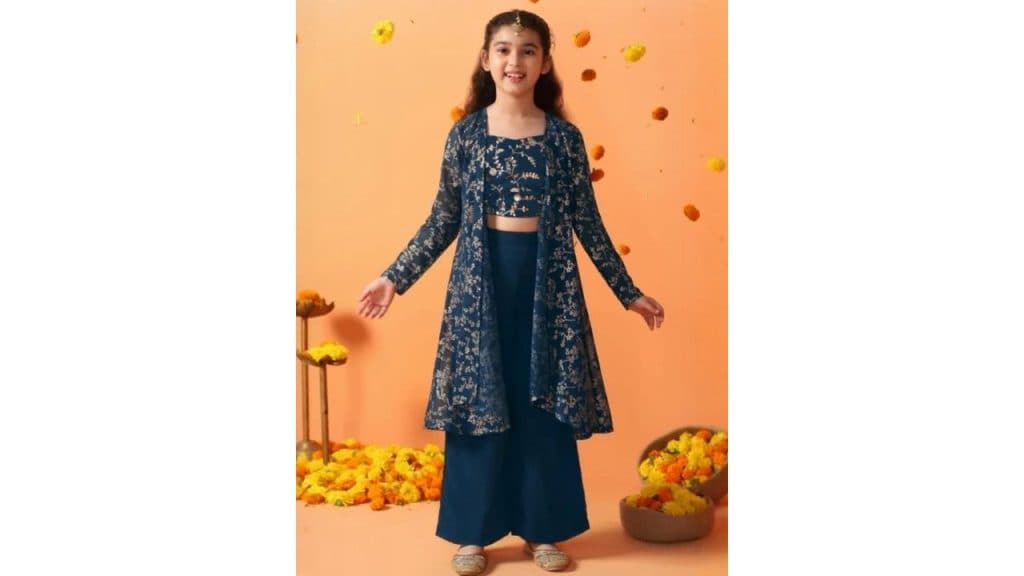 MD ENTERPRISE Kids-Girls Blue Clothing Set