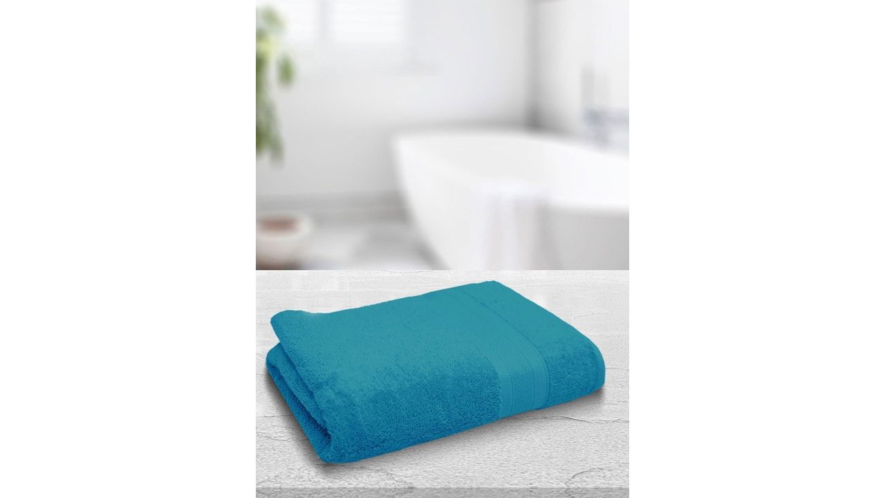 MYTRIDENT Teal Blue Solid Pure Cotton 500 GSM Soft Plush Bath Towel