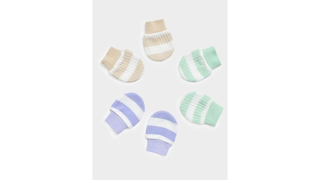 MiArcus Infants Kids Pack Of 3 Striped Mittens