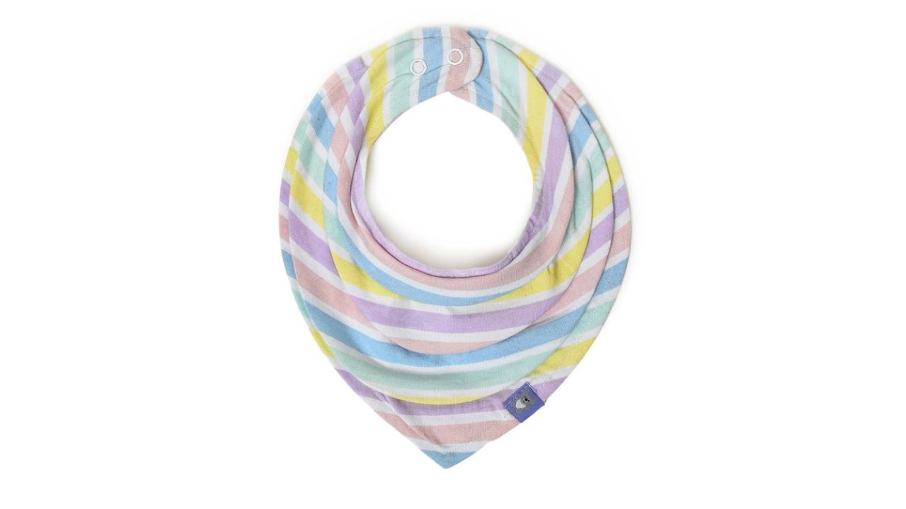 MiArcus Set of 5 Pure Cotton Snap Button Closure Drool Bib